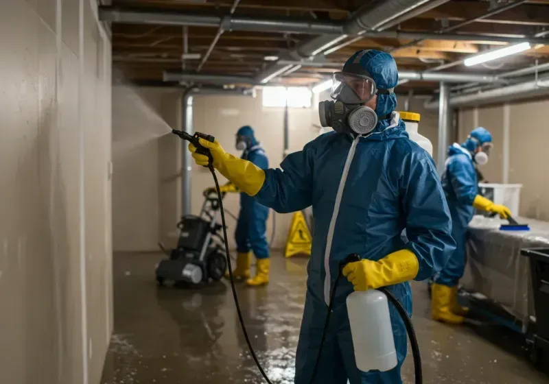 Basement Sanitization and Antimicrobial Treatment process in South Holland, IL